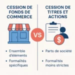 tableau comparatif cession fonds de commerce ou cession titres et action