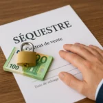 cadenas et liasse de billets posés sur un contrat