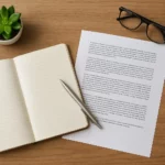 papier stylo lunettes